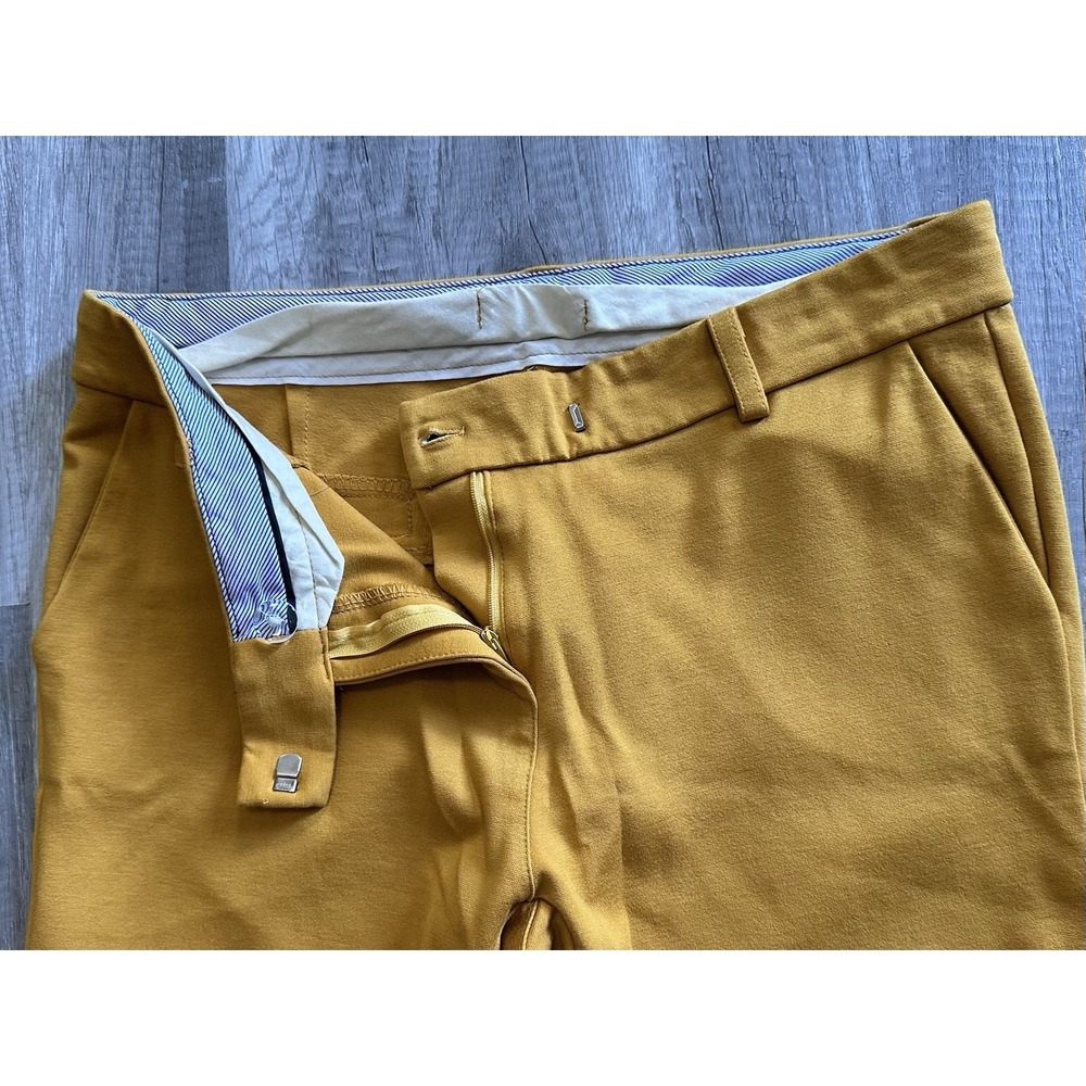 Malu Yellow dress pants cropped women's Size Large L Slit - Picture 2 of 15